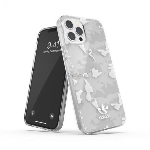 Adidas SAU SnapCase Camo iPhone 12 Pro Ma x Clear / Alb 43706