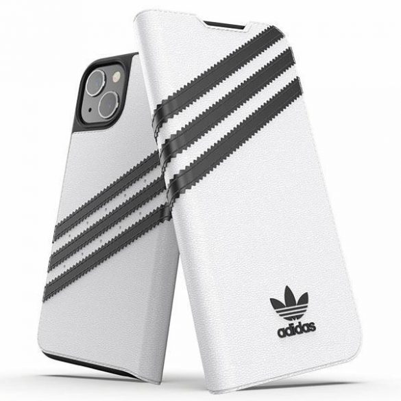 Husă Adidas OR Booklet PU iPhone 13 6.1" negru/negru alb 47092