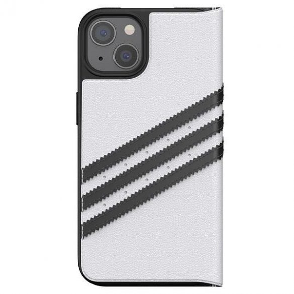 Husă Adidas OR Booklet PU iPhone 13 6.1" negru/negru alb 47092