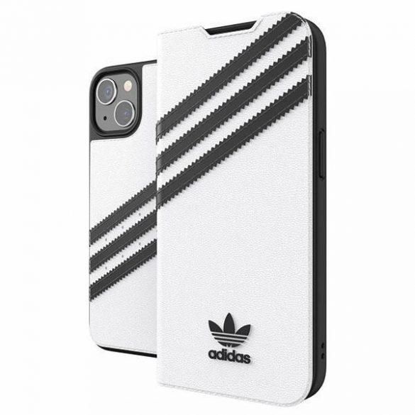 Husă Adidas OR Booklet PU iPhone 13 6.1" negru/negru alb 47092