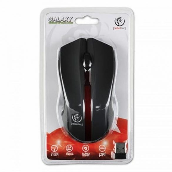 MOUSE OPTIC FĂRĂ FĂRĂ REBELTEC GALAXY NEGRU-ROȘU