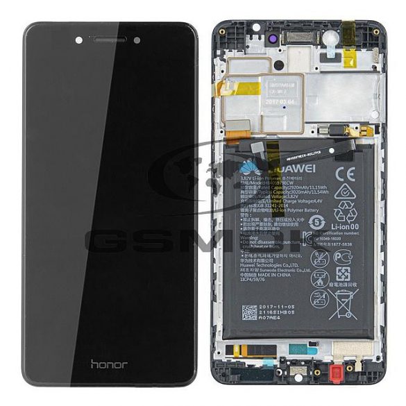 LCD + TOUCH PAD COMPLET HUAWEI HONOR 6C CU CADRU ȘI BATERIE GRI 02351FUV PACHET DE SERVICII ORIGINAL