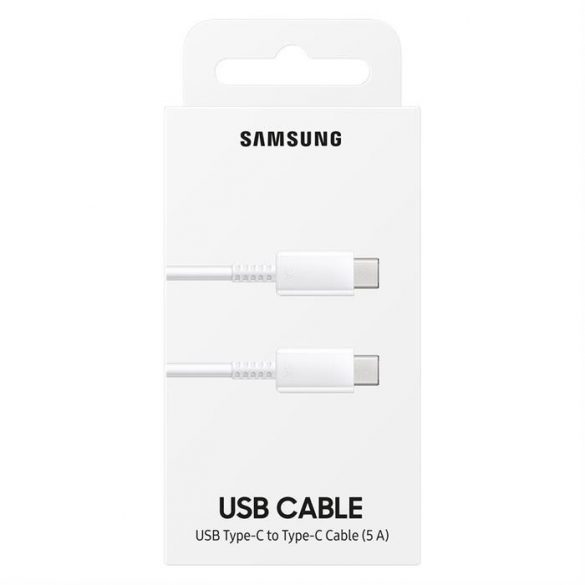 Samsung USB Type C - Cablu de încărcare rapidă USB Type C QuickCharge Power Delivery 100W 5A 1m alb (EP-DN975BBEGWW) (EP-DN975BWEGWW)