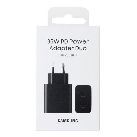 Încărcător rapid Samsung Fast Duo USB / USB tip C Power Delivery 3.0 Quick Charge 2.0 35W 3A negru (EP-TA220NBEGEU)