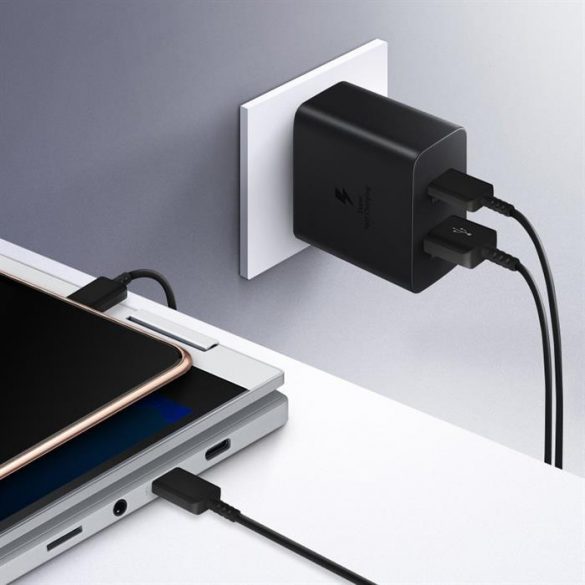 Încărcător rapid Samsung Fast Duo USB / USB tip C Power Delivery 3.0 Quick Charge 2.0 35W 3A negru (EP-TA220NBEGEU)