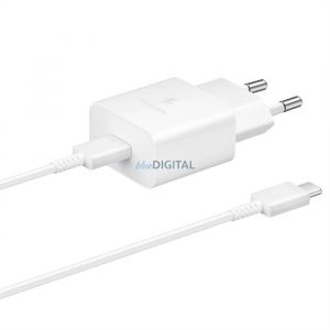 Încărcător de perete USB Samsung Tip C 15W PD AFC + cablu USB Tip C alb (EP-T1510XWEGEU)