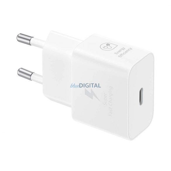 Încărcător de perete Samsung EP-T2510XWEGEU 25W SFC GaN cu cablu USB-C - alb