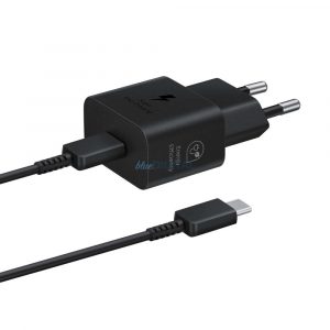 Încărcător de perete Samsung EP-T2510XBEGEU 25W SFC GaN cu cablu USB-C - negru