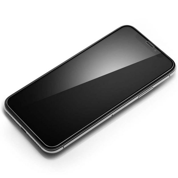 Film din sticlă securizată SPIGEN GLASS FC iPhone XI 5.8 / iPhone XS / iPhone X BLACK folie de afișare film de sticlă sticlă călită