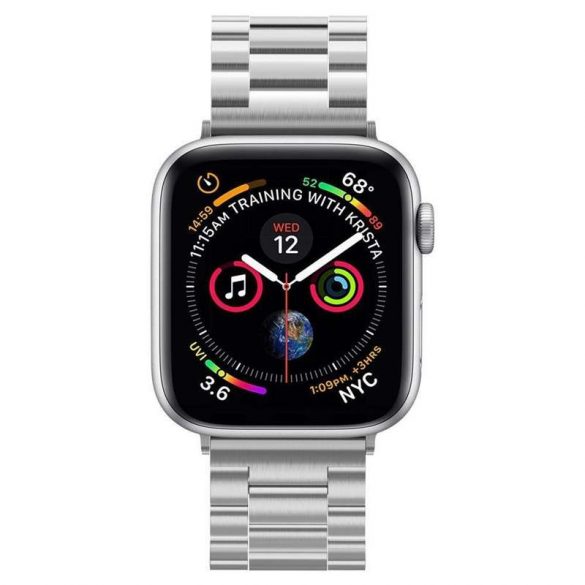 Curea de schimb Spigen Modern Fit pentru Apple Watch 4 / 5 / 6 / 7 / 8 / 9 / SE / Ultra (42 / 44 / 45 / 49 mm) curea argintie