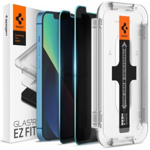 SZKŁO HARTOWANE SPIGEN GLAS.TR „EZ FIT” PACK DE 2 IPHONE 13 PRO MAX CONFIDENTIALITATE