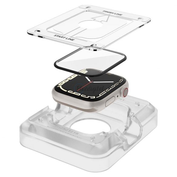 STICLĂ HIBRIDĂ Spigen PROFLEX „EZ FIT” PACK DE 2 Apple Watch 7/8 (45 MM)