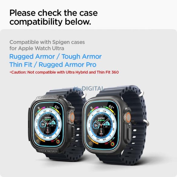 sticlă TEMPERAT Spigen GLAS.TR "EZ FIT" 2-PACK Apple Watch ULTRA (49 MM) CLEAR