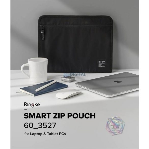 Husă universală Ringke Smart Zip Pouch pentru laptop, tabletă (până la 13 ''), suport, geantă, organizator, bej