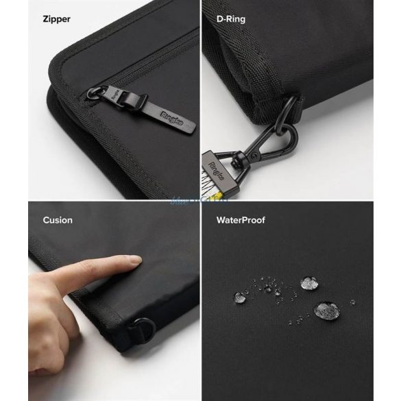 Husă universală Ringke Smart Zip Pouch pentru laptop, tabletă (până la 13 ''), suport, geantă, organizator, bej