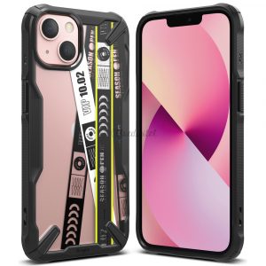 Ringke Fusion X Design durabil PC husă cu TPU Bumper pentru iPhone 13 mini negru (banda de bilete) (FXD540E43)