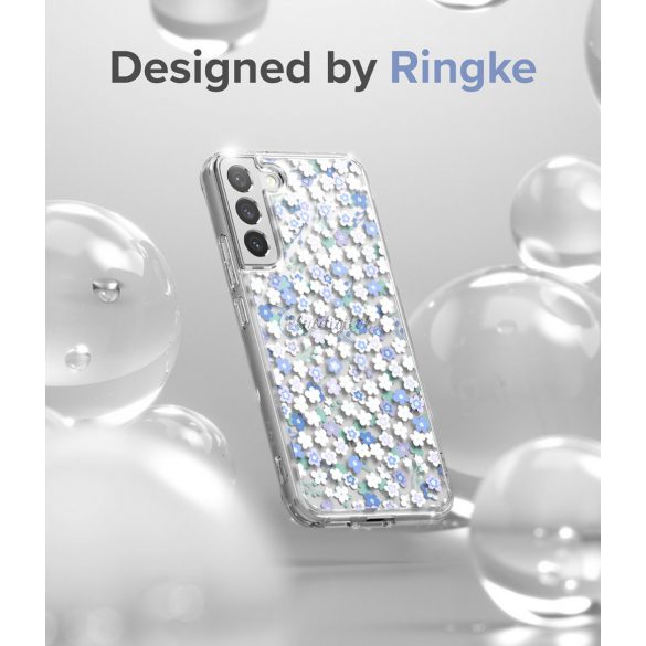 Husă Ringke Fusion Design Armored cu cadru de gel pentru Samsung Galaxy S22 + (S22 Plus) transparent (Floral) (F593R31)