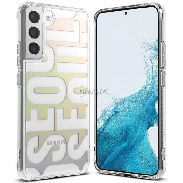 Husă Ringke Fusion Design Armored cu cadru de gel pentru Samsung Galaxy S22 + (S22 Plus) transparent (Seul) (F593R89)