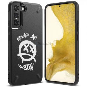 Husă durabilă din TPU Ringke Onyx Design pentru Samsung Galaxy S22 + (S22 Plus) negru (Graffiti) ()