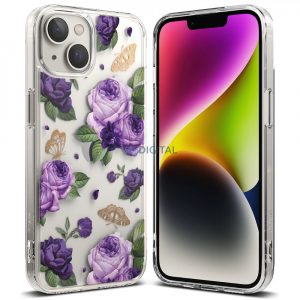 Husă Ringke Fusion Design Armored cu cadru de gel pentru iPhone 14 Plus transparent (trandafir violet) (FD637E29)