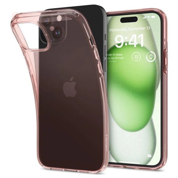 Spigen Crystal Flex, cristal trandafir - iPhone 15 Plus