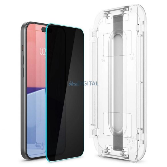 STICLA CALITA Spigen GLAS.TR "EZ FIT" PACK DE 2 IPHONE 15 PLUS CONFIDENTIALITATE