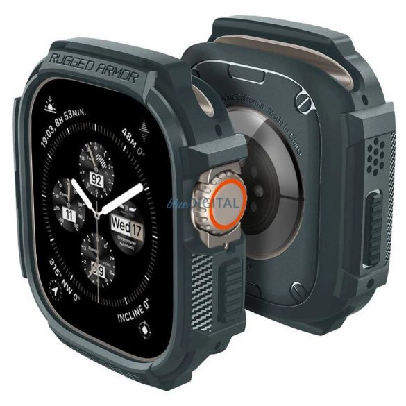 Etui Spigen Rugged Armor și Apple Watch Ultra 1 / 2 (49 mm) - ciemnozielone