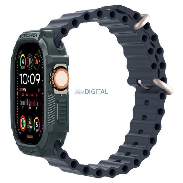 Etui Spigen Rugged Armor și Apple Watch Ultra 1 / 2 (49 mm) - ciemnozielone