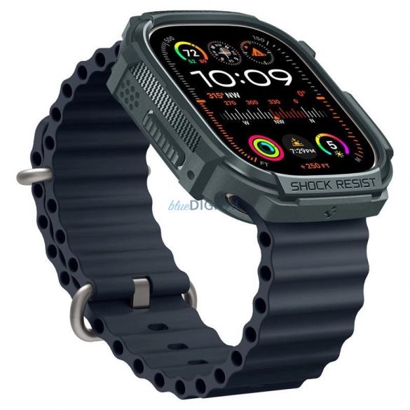 Etui Spigen Rugged Armor și Apple Watch Ultra 1 / 2 (49 mm) - ciemnozielone