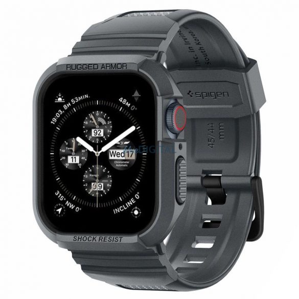 Husă Spigen Rugged Armor Pro pentru Apple Watch 4 / 5 / 6 / 7 / 8 / 9 / SE (44 / 45 mm) - Gri închis