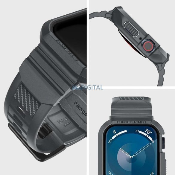 Husă Spigen Rugged Armor Pro pentru Apple Watch 4 / 5 / 6 / 7 / 8 / 9 / SE (44 / 45 mm) - Gri închis