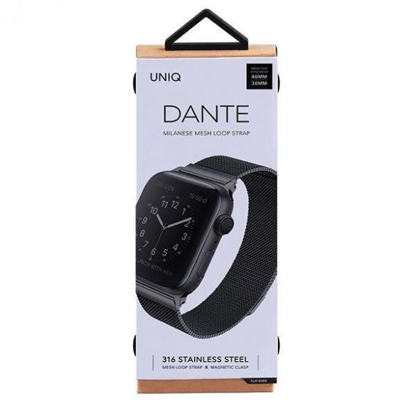 UNIQ Dante Apple Watch Series 4 40mm curea de ceas din oțel inoxidabil negru