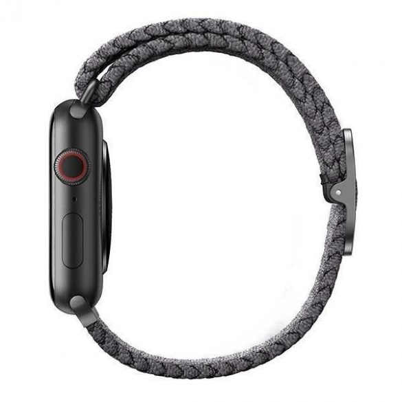 UNIQ pasek Aspen Apple Watch 40/38/41mm Seria 4/5/6/7/8/SE/SE2 împletit szary/granit gri