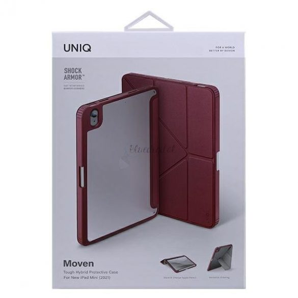 Husa UNIQ pentru Moven iPad Mini (2021) Antimicrobian visiniu / visiniu