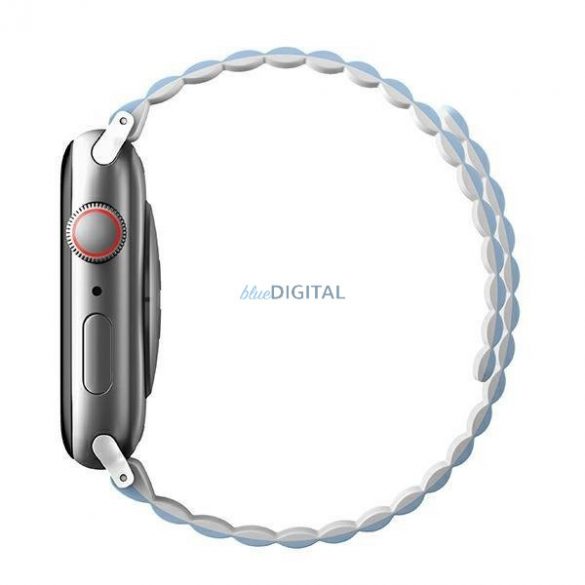 Husa Uniq Curea Revix pentru Apple Watch 1/2/3/4/5/6/7/8/9/SE/SE2/Ultra 42/44/45/49mm. Magnetic reversibil alb-albastru/alb-albastru