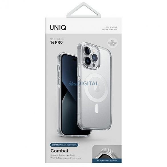 Husă Uniq Combat iPhone 14 Pro 6.1" Magclick Charging transparent/dove satin clear