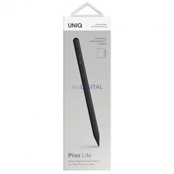 Husa Uniq Pixo Lite cu stylus magnetic pentru iPad negru/negru grafit