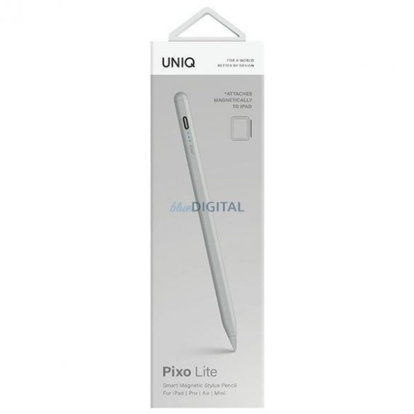 Husă Uniq Pixo Lite cu stylus magnetic pentru iPad, gri/gri cretă