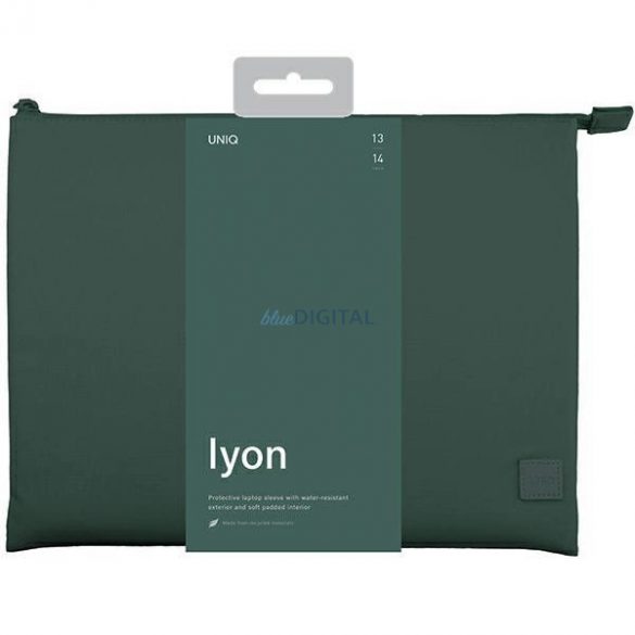 Etui Uniq Lyon Waterproof RPET pe laptop 14" - zielone