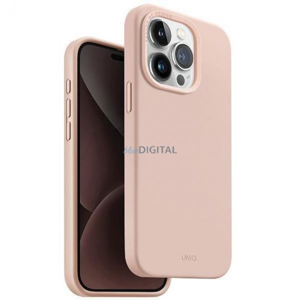 Husă Uniq Lino Hue iPhone 15 Pro 6.1" Magclick Charging roz/roz blush