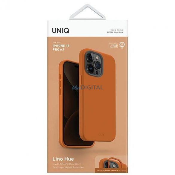 Husă Uniq Lino Hue iPhone 15 Pro Max 6,7" Magclick Charging portocaliu/portocaliu apus de soare