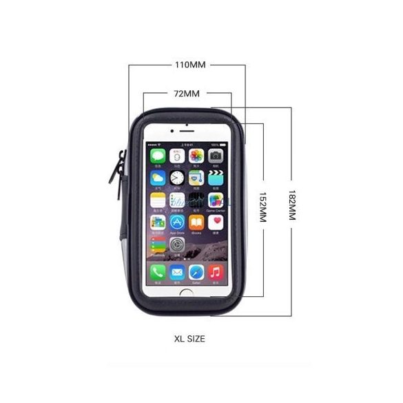 Suport rezistent la apă pentru telefon pentru biciclete, husă universală Suport telefon pentru biciclete și motocicletă Dimensiune XL (dimensiune maximă a telefonului: 165 mm x 80 mm) negru (fără montare pe ghidon)