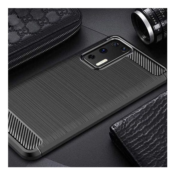 Husa carbon Husa flexibila Husa TPU Husa telefon albastra Huawei P40