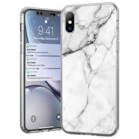 Wozinsky Marble TPU husă Xiaomi redmi 10X 4G / Xiaomi redmi Note 9 husăuri de telefon alb