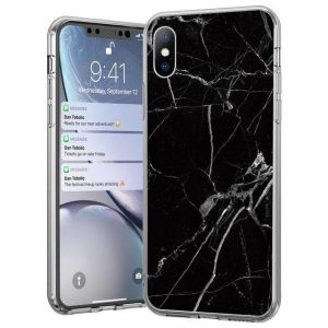 Husa Wozinsky Marble TPU Husa neagra pentru telefon Xiaomi Mi 10 Lite