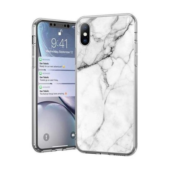 Wozinsky Marble TPU husă Xiaomi Mi 10 Lite alb husăuri de telefon