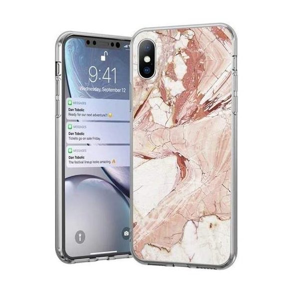 Wozinsky Marble TPU husă Xiaomi Mi 10 Lite husăuri de telefon roz