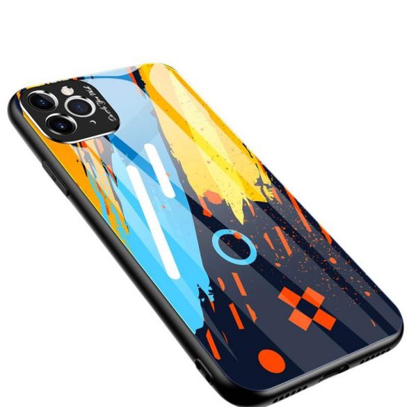 Carcasă din sticlă colorată din sticlă securizată rezistentă din sticlă temperată și husă pentru telefon cu cameră pentru iPhone 11 Pro Max model 1