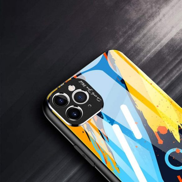 Carcasă din sticlă colorată din sticlă securizată rezistentă din sticlă temperată și husă pentru telefon cu cameră pentru iPhone 11 Pro Max model 1