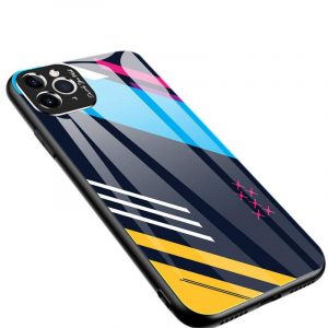 Carcasă din sticlă colorată din sticlă securizată rezistentă din sticlă temperată și husă pentru telefon cu cameră pentru iPhone 11 Pro Max model 2